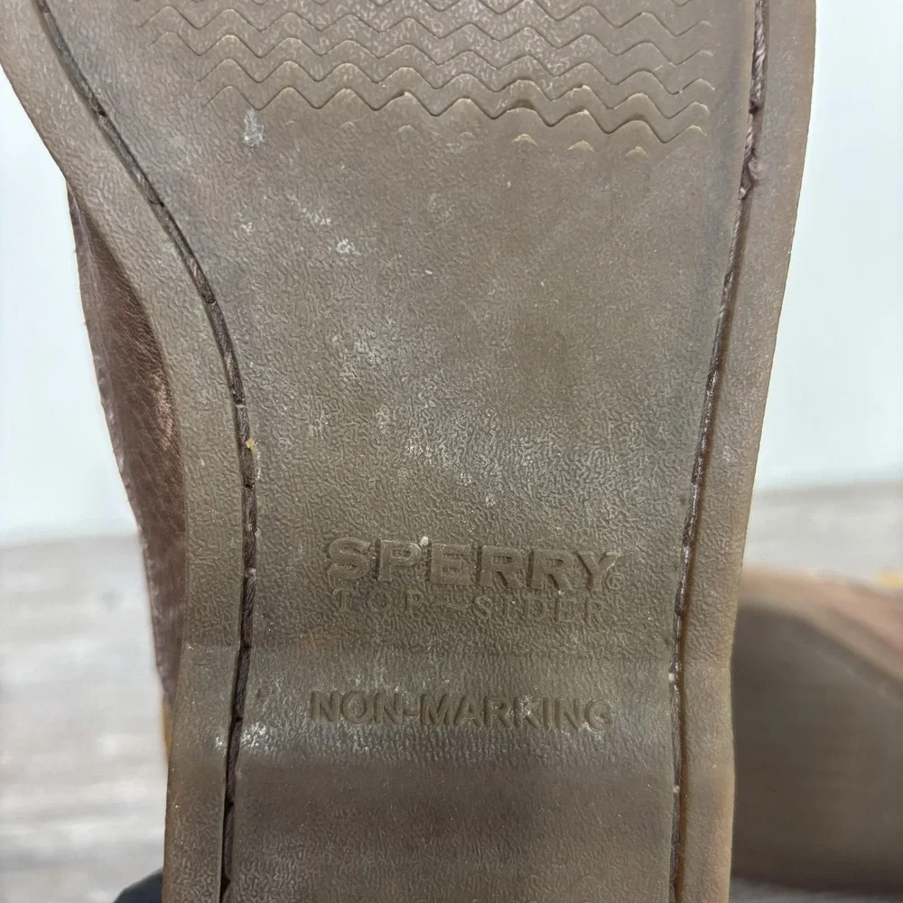 Sperry Top-Sider Boat Shoes Mens Size 10 Brown Leather Casual Nautical STS11630